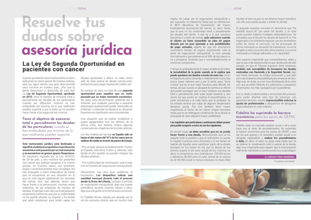 Revista GEPAC Ley Segunda Oportunidad