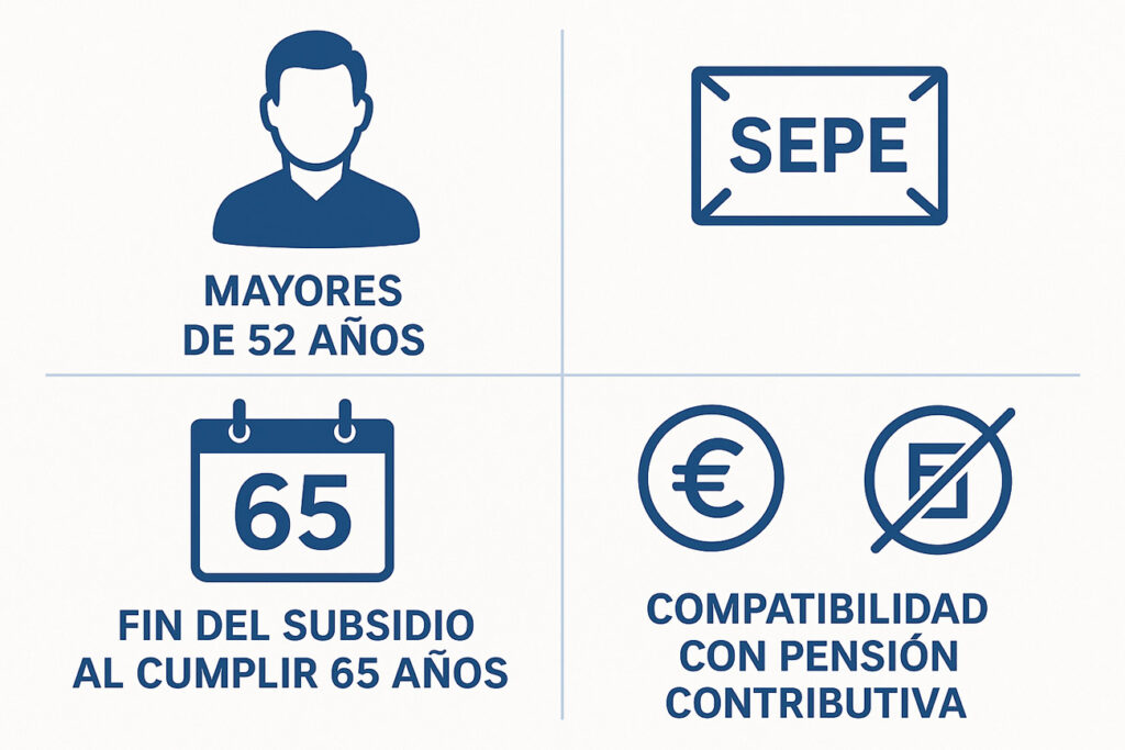 El SEPE quita el subsidio a mayores de 52 años al cumplir 65