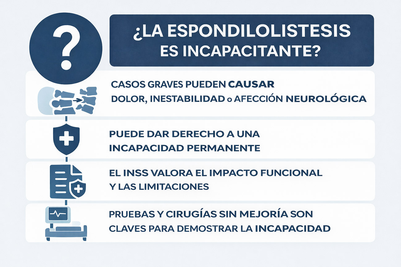 La espondilolistesis es incapacitante