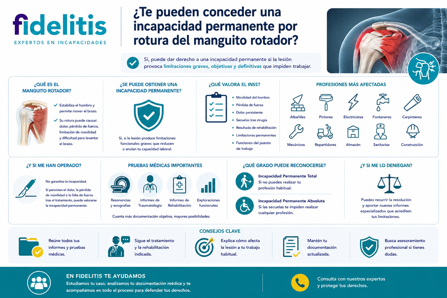 Incapacidad permanente por rotura del manguito rotador