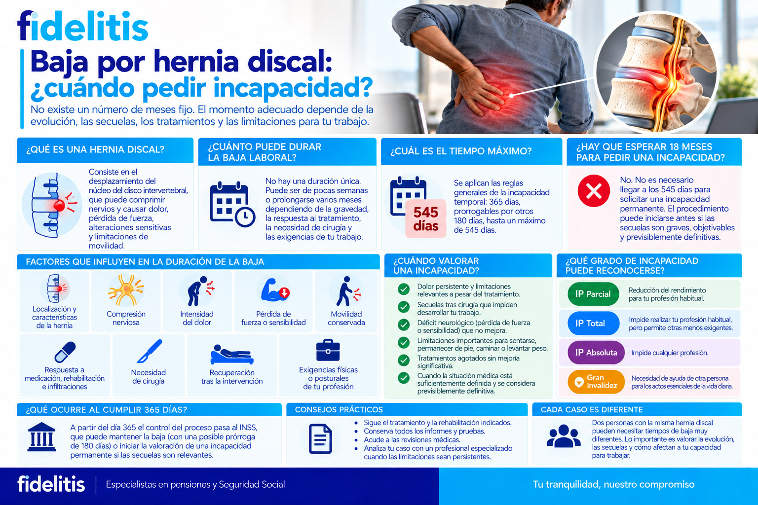 Baja por hernia discal: ¿cuándo pedir incapacidad?