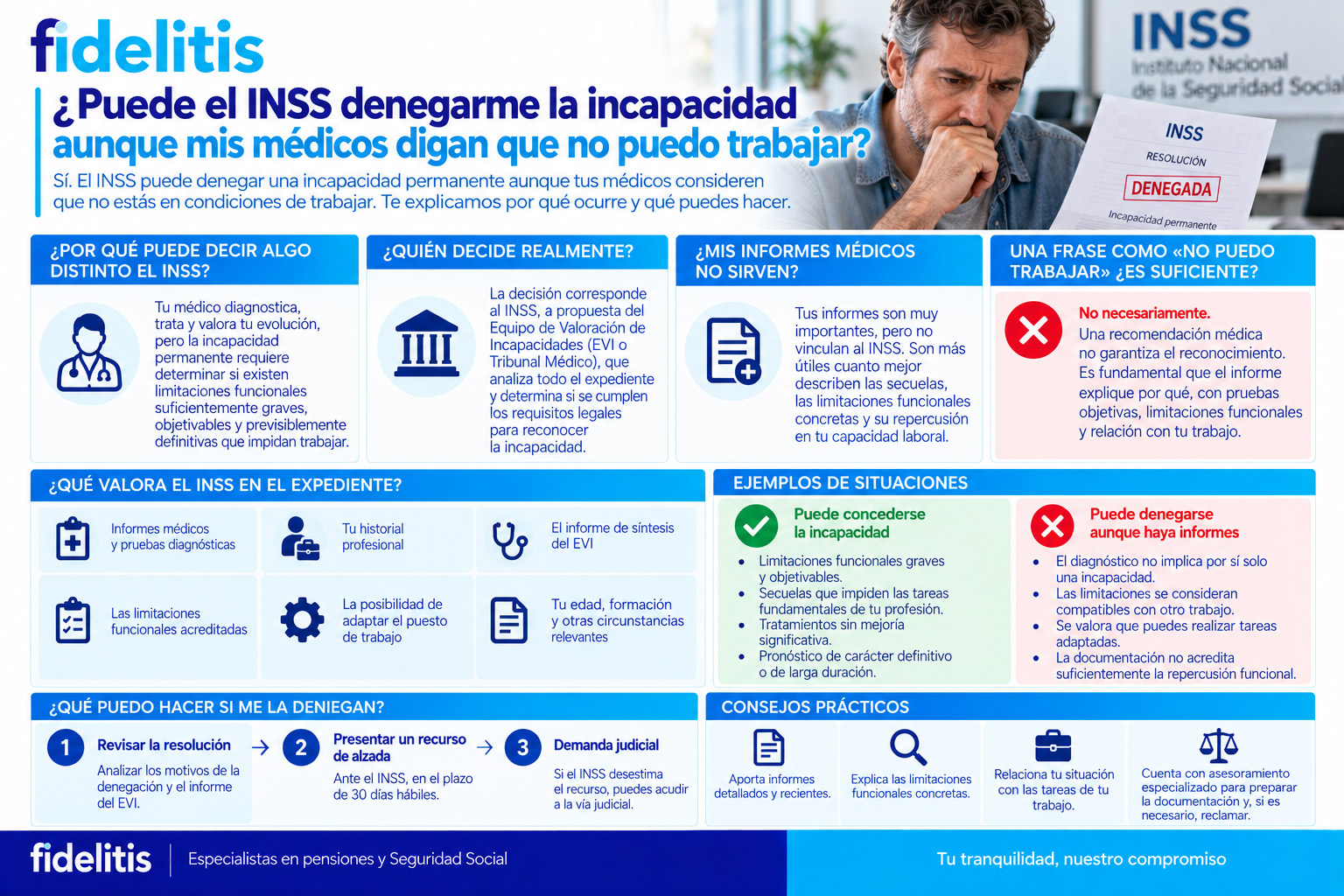 Puede el INSS denegar la incapacidad aunque no pueda trabajar